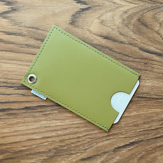 Porte-cartes brun / vert pomme