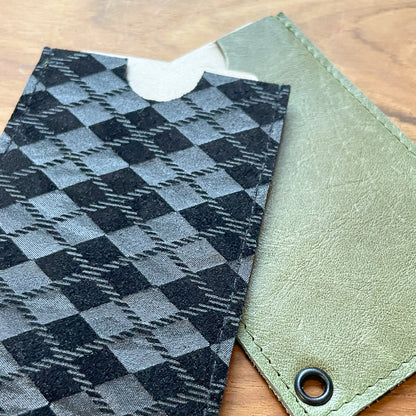 Porte-cartes carreauté / vert