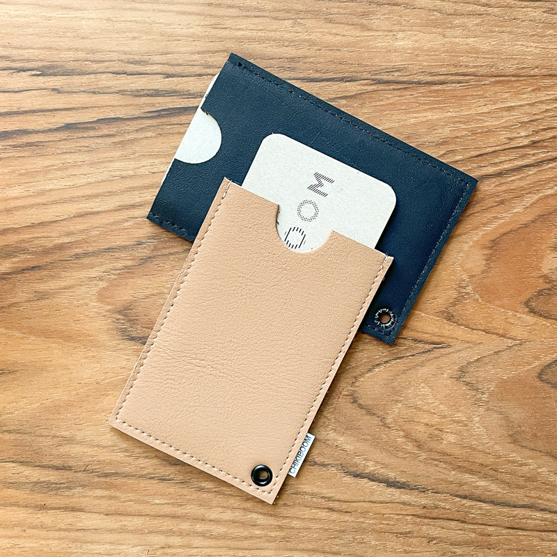 Porte-cartes beige / noir