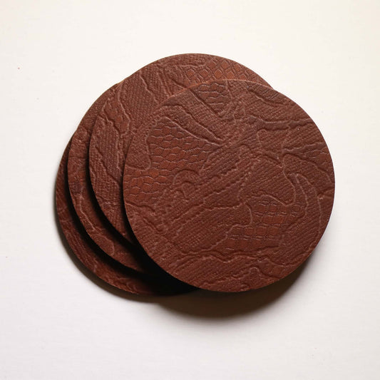 Textured brown coasters
