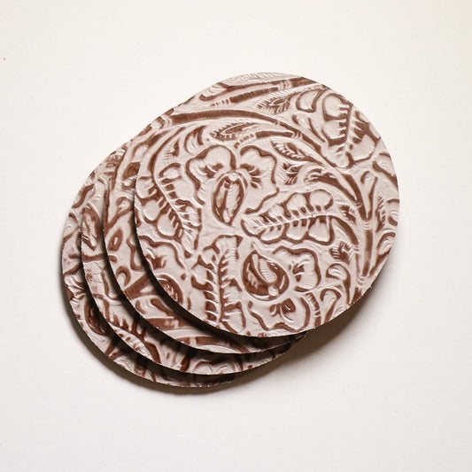 Textured floral coaster