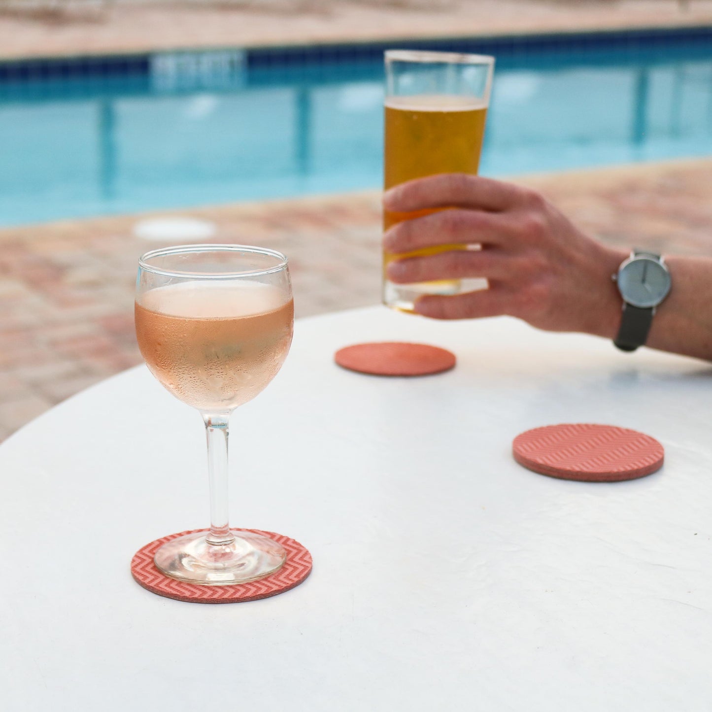 Pale pink coaster