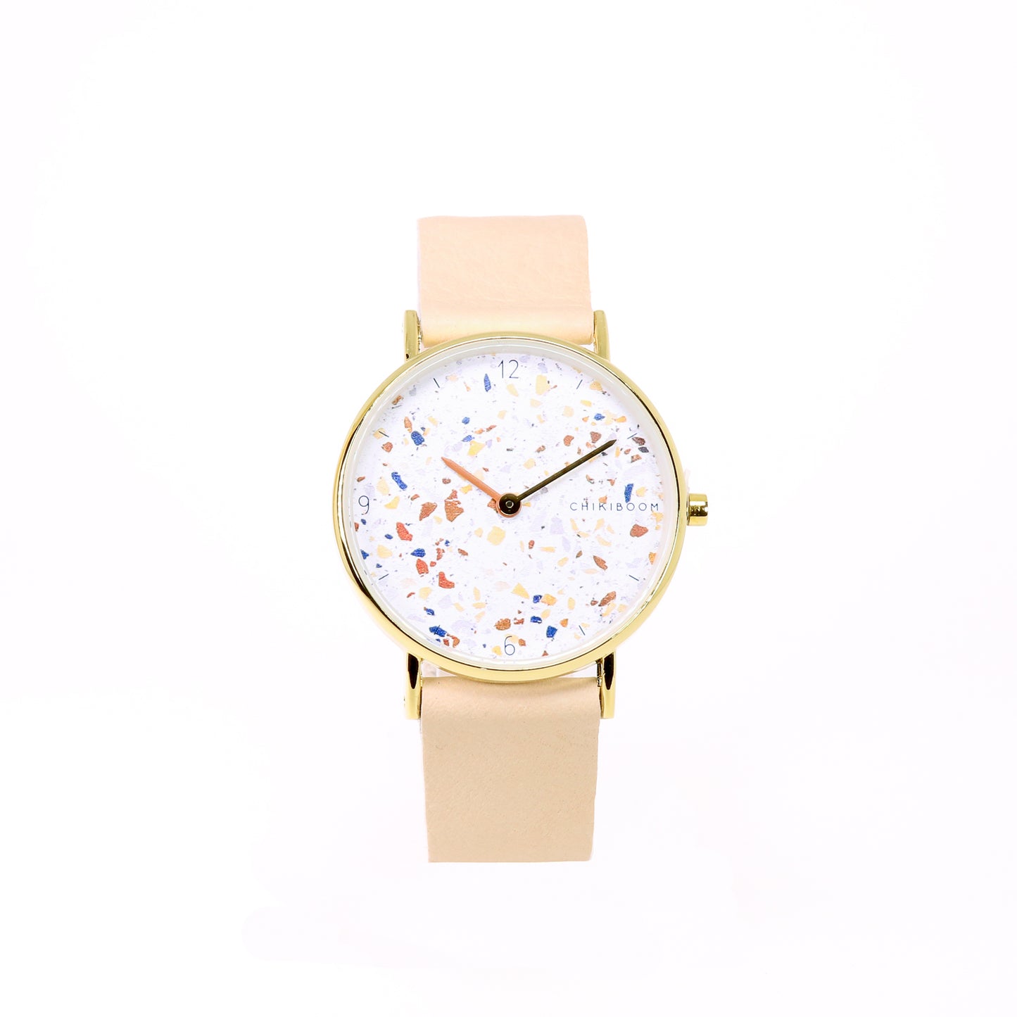 Beige / terrazzo and gold watch