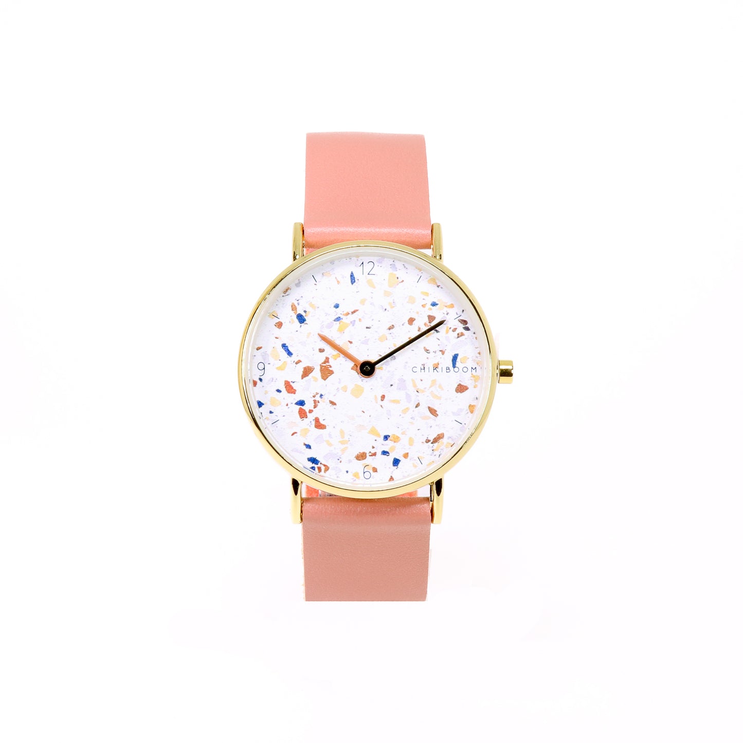 Terracotta / terrazzo and gold watch