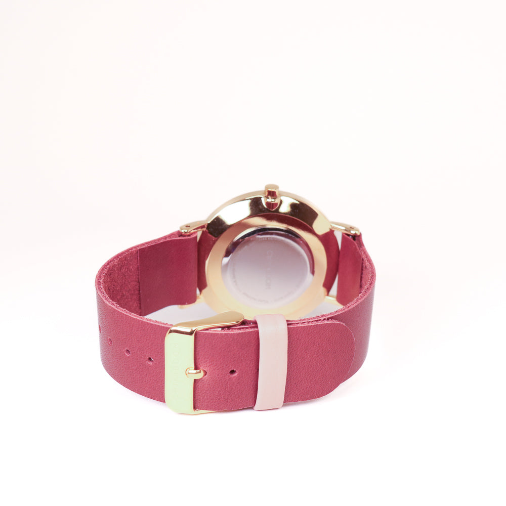 Terracotta / terrazzo and gold watch