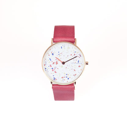 Terracotta / terrazzo and gold watch