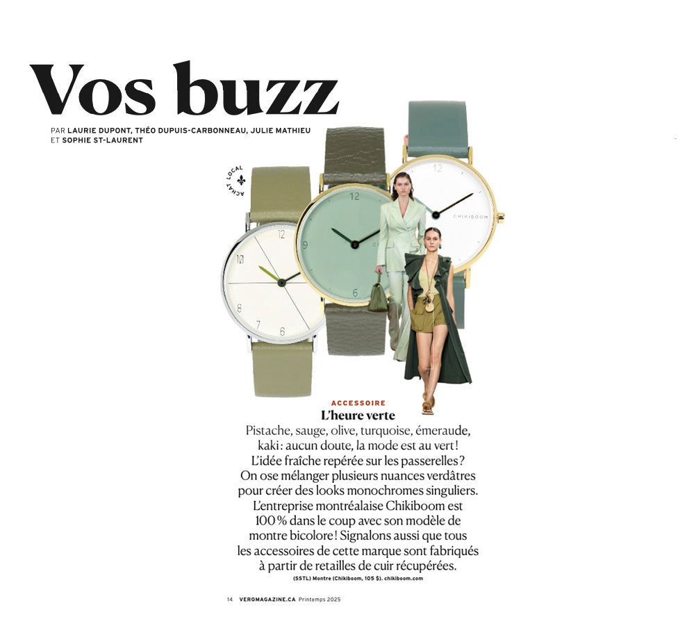 Textured green / sage and gold watch